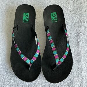 Teva Black Sandals with Multicolor Straps